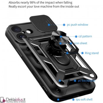 5in1 smūgiams atsparus dėklas su žiedu ir kameros apsauga (Apple Iphone 17) 5in1 smūgiams atsparus dėklas su žiedu ir kameros apsauga (Apple Iphone 17)